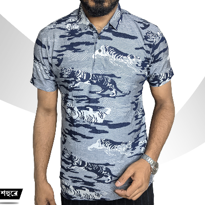 Picture of Shohure Grey Color China Imported Jacquard Fabric Polo Tshirt