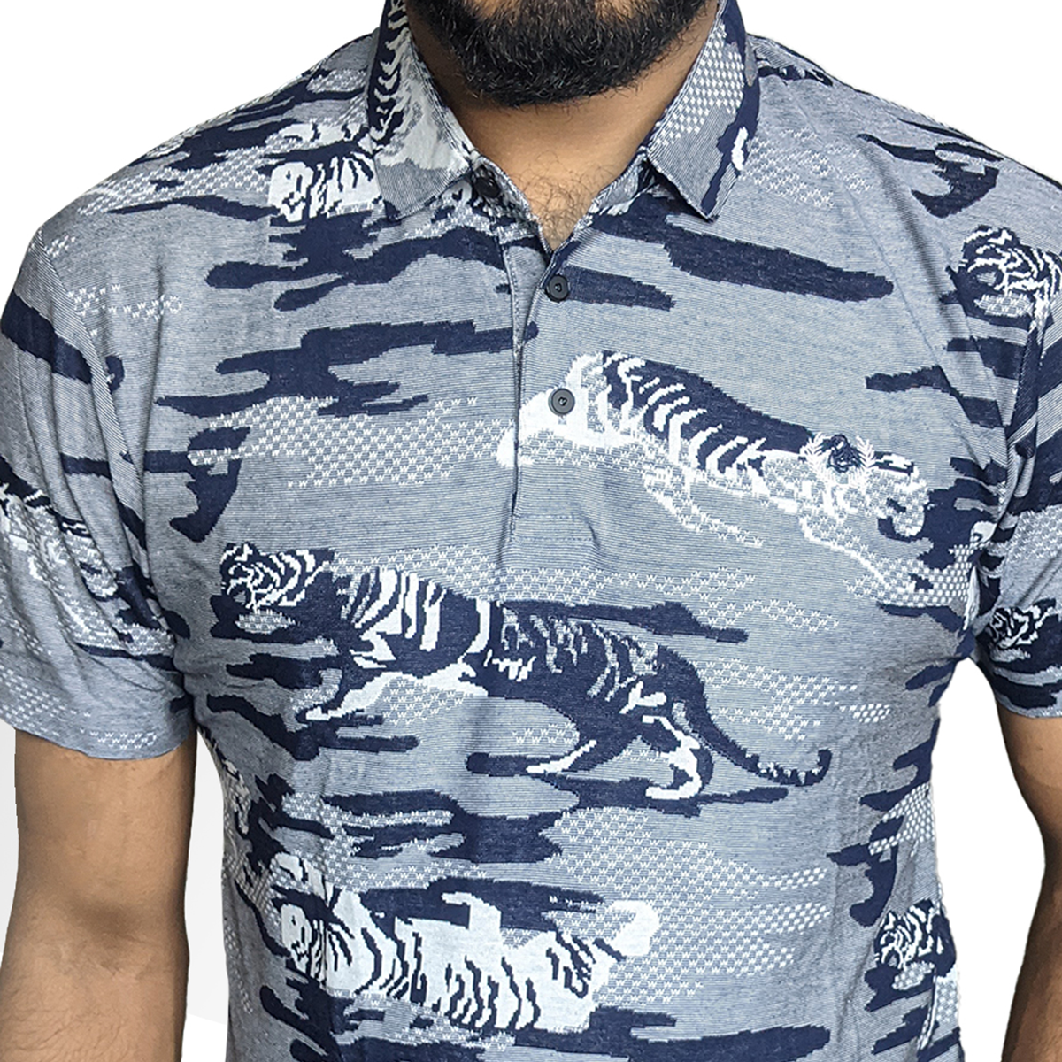 Picture of Shohure Grey Color China Imported Jacquard Fabric Polo Tshirt