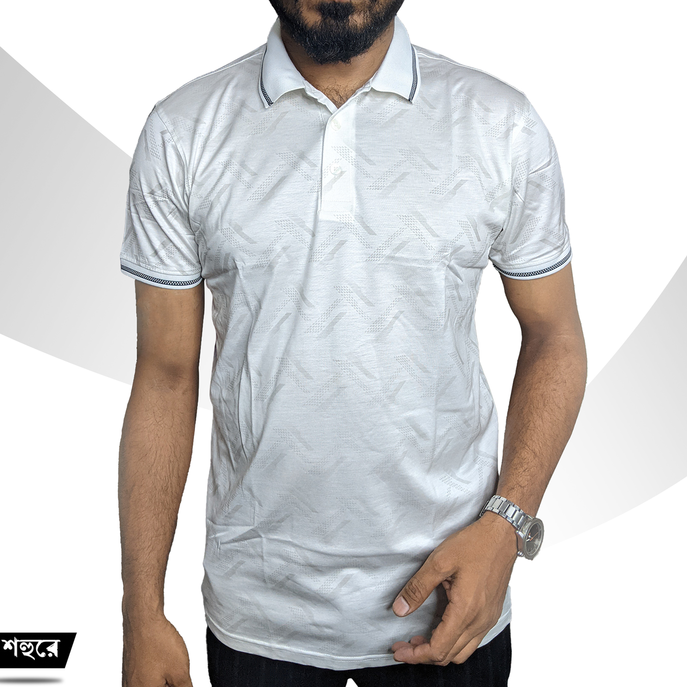 Picture of Shohure White Color China Imported Mercerised Fabric Polo Tshirt