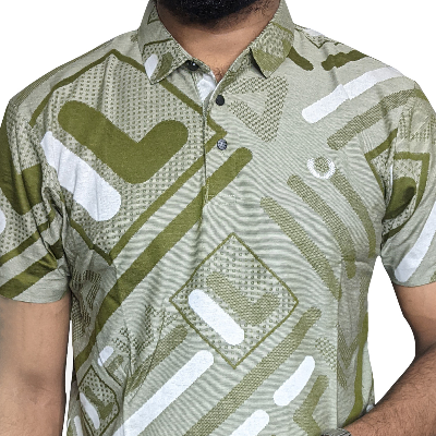 Picture of Shohure Green Color China Imported Jacquard Fabric Polo Tshirt