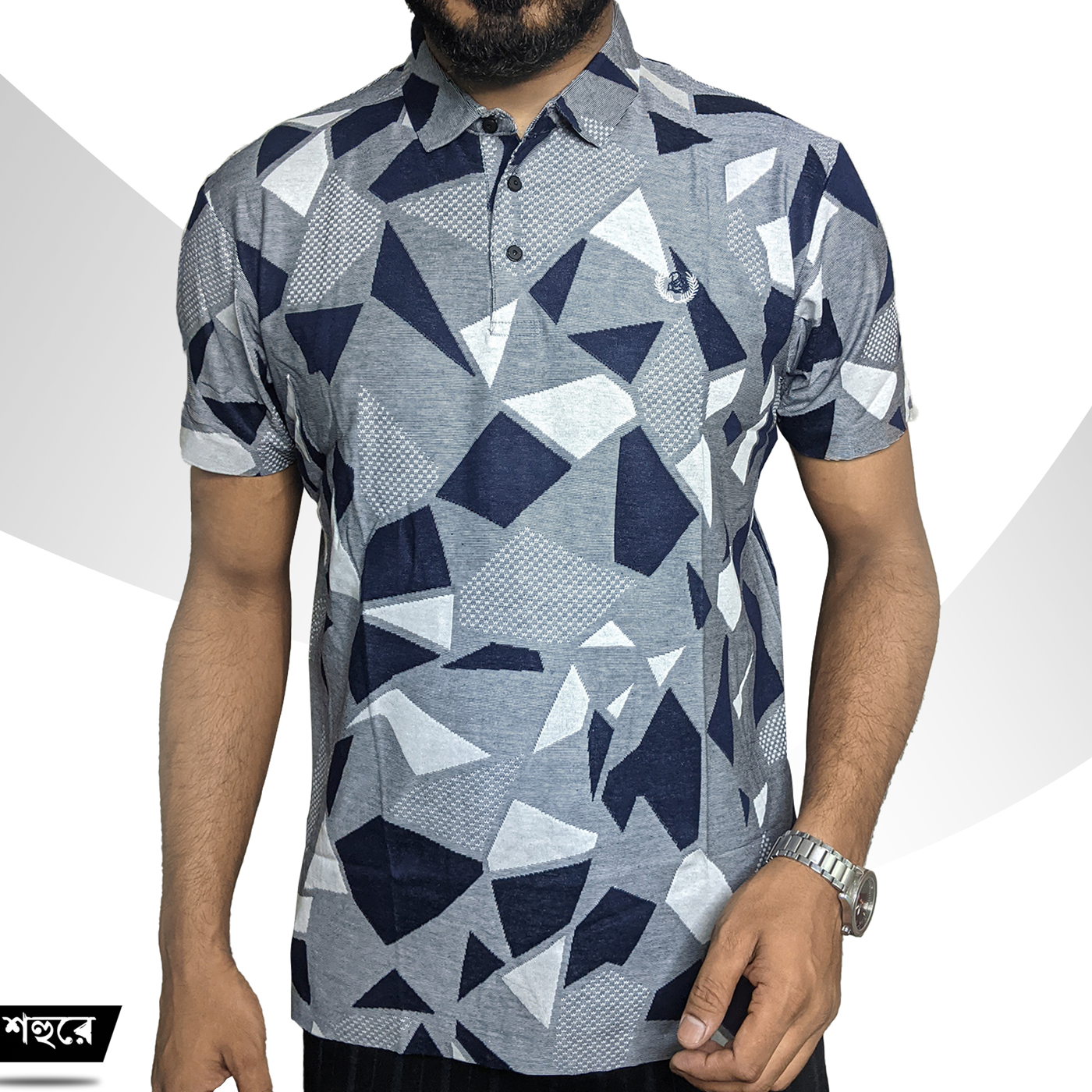 Picture of Shohure Grey Color China Imported Jacquard Fabric Polo Tshirt