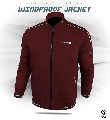 Picture of Maroon Color Double part air proof jacket