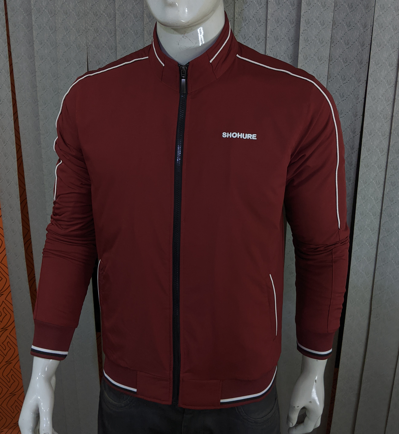 Picture of Maroon Color Double part air proof jacket