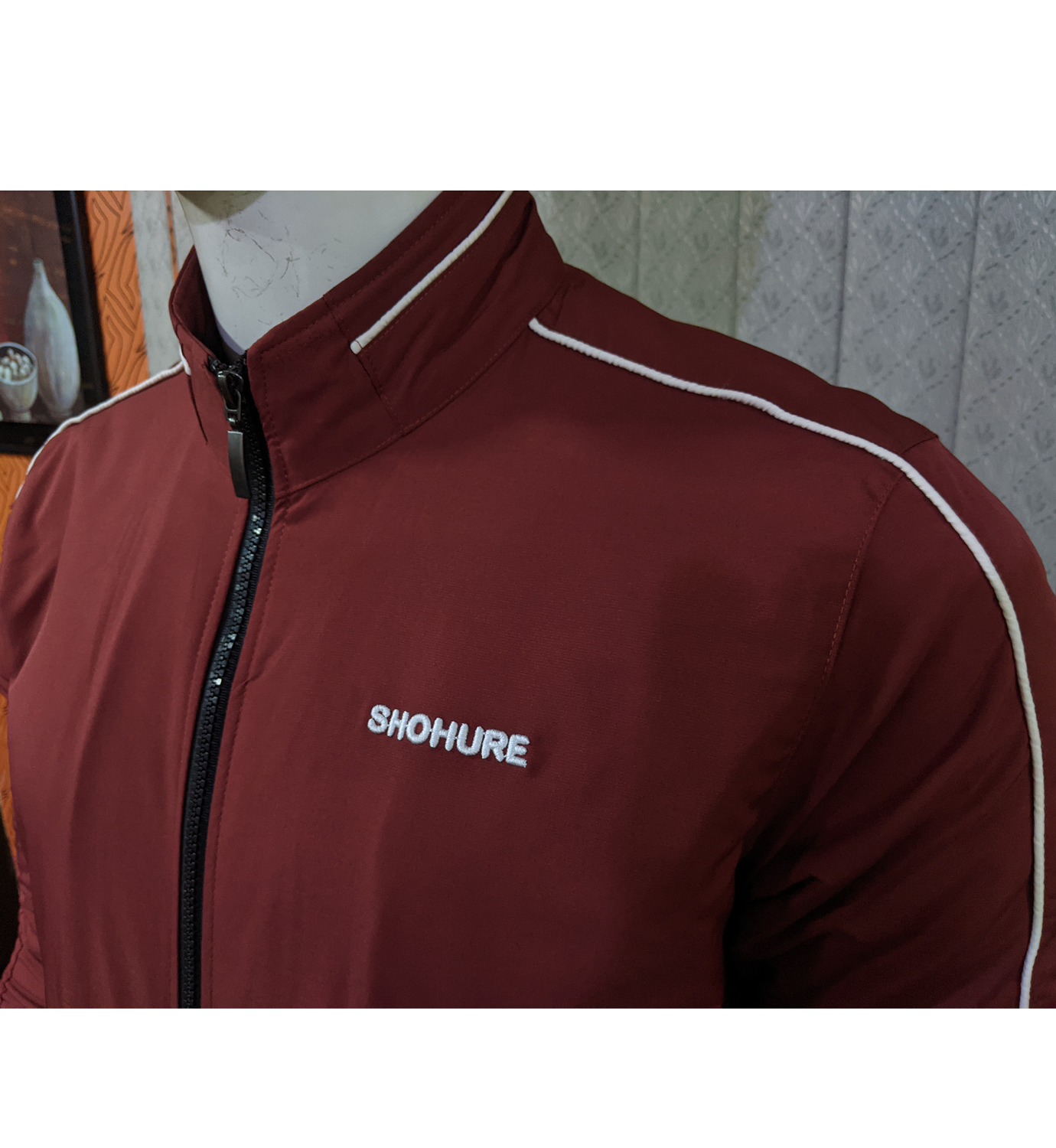 Picture of Maroon Color Double part air proof jacket