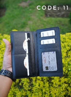 Picture of LUXIO Classic Long Wallet for Men – Black Premium Genuine Leather, Multi-Card Slot, Slim & Stylish Money Bag | Minimalist Leather Wallet for Men