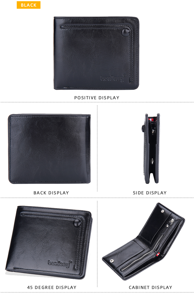 Picture of High Quality Full Grain pu Leather Wallet For Men - Jet Black