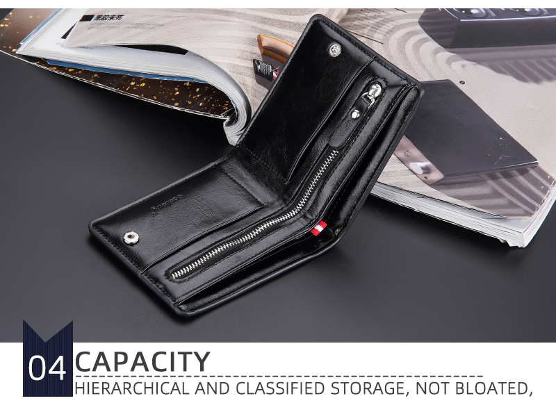 Picture of High Quality Full Grain pu Leather Wallet For Men - Jet Black