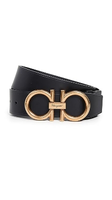 Picture of Salvatore Ferragamo Ferragamo Adjustable Gancini Belt In Black Calfskin Leather, New Black Leather Formal Belt For Men .