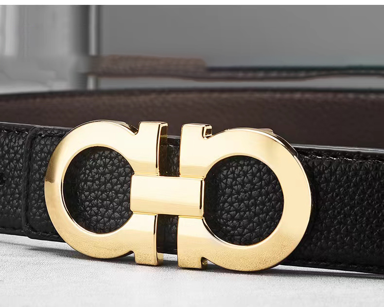 Picture of Salvatore Ferragamo Ferragamo Adjustable Gancini Belt In Black Calfskin Leather, New Black Leather Formal Belt For Men .