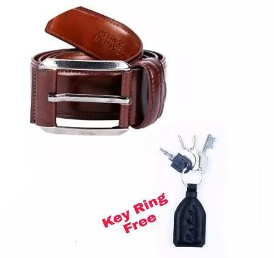 Picture of Chocolate Leather Formal Belt For Men(Key Ring FREE)