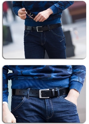 Picture of Long Lasting Black Artificial Leather Belt For Artificial Leather new collection brown Belt For Men 2024
