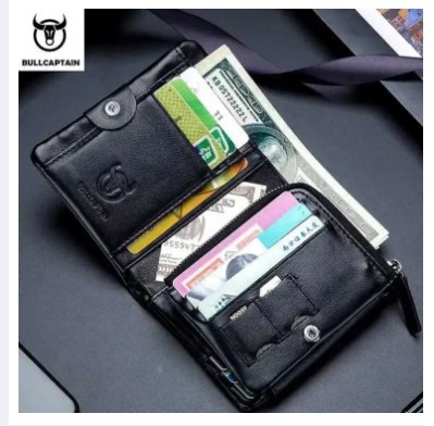 Picture of Billfold Zipper Card Purse Designer Luxury Businessman Short Smart Slim RFID Cow Leather Men Wallets