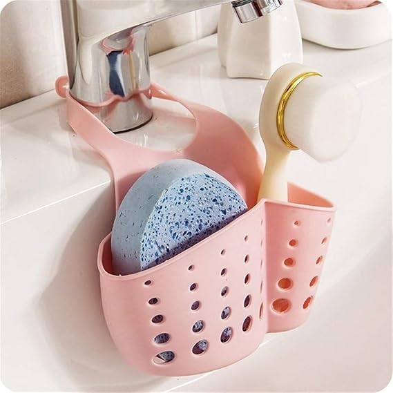Picture of Kitchen Sink Drain Rack Shelf Sponge Storage Holder Hang Sink Basket Bag Soap Dish Drainer Organizer Gadget Bathroom Accessories