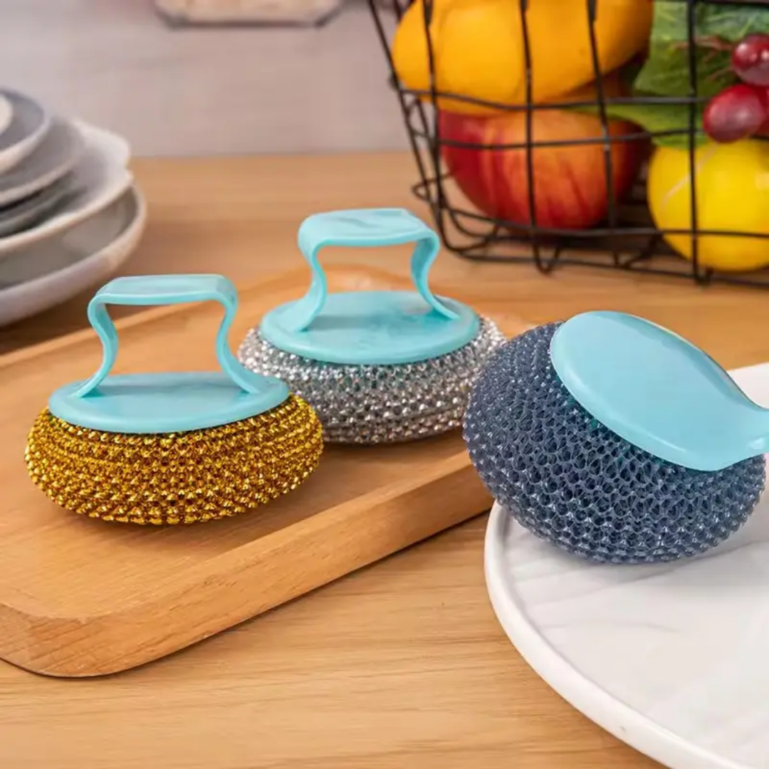 Picture of 1pcs Kitchen Cleaning Brush Ball Wash Pot Not Damage Disassembled Stainless Steel Dish Bowl Brush Kitchen Tools Washed Pot Brush