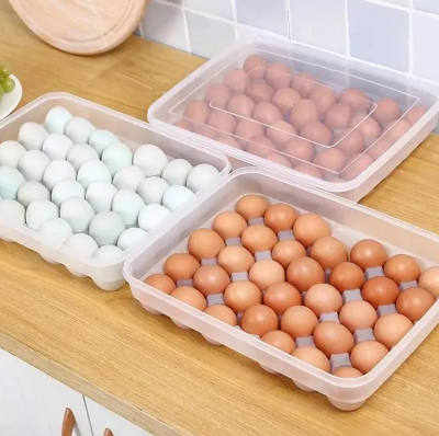 Picture of 34-Grid Single Layer Egg Storage Container with Lid | Refrigerator Organizer