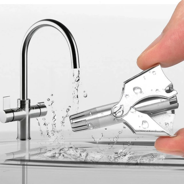 Picture of Mini Nose Hair Trimmer for Men - Manual Metal Handle Nose Trimmer for Precise Grooming