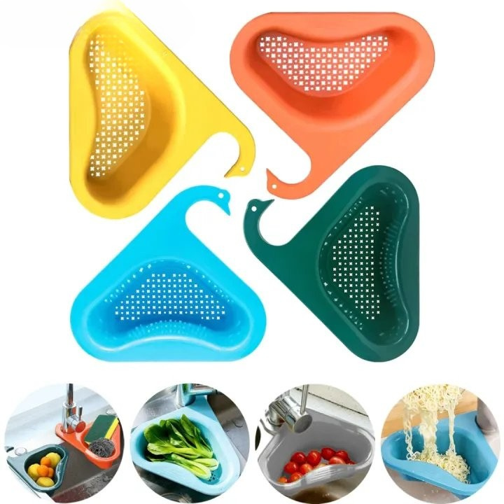 Picture of Multifunctional Sink Strainer Colander - Saddle-Shaped Mesh Drain Basket for Kitchen Waste, Vegetables & Fruits, Corner Use