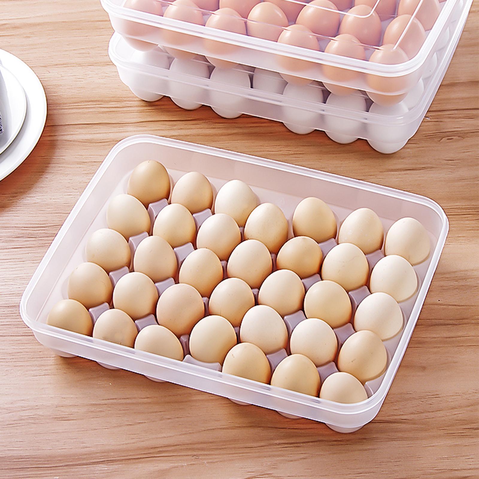 Picture of 34 Grids Plastic Egg Storage Containers Box Refrigerator Organizer Drawer Egg Fresh-keeping Case Holder Tray Kitchen Accessories