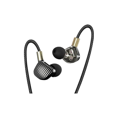 Picture of KD6 3 Dynamic Driver System Speakers HIFI Bass Subwoofer In Ear Earphone - Black