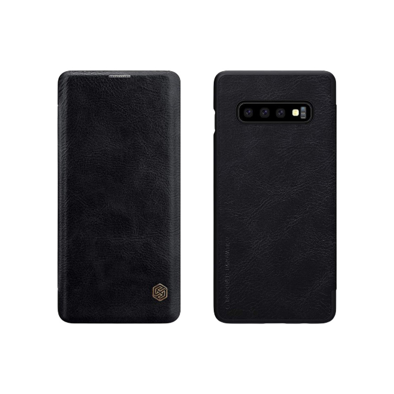 Picture of For Samsung Galaxy S10 Plus (Galaxy S10+) Leather Case Nillkin QIN Series Leather Flip Cover For Samsung Galaxy S10+ Wallet Cover With Card Slot - Back Cover