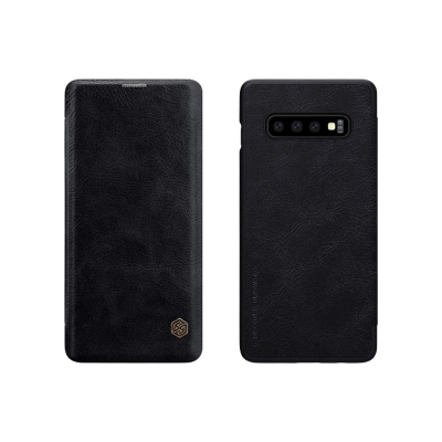 Picture of For Samsung Galaxy S10 Plus (Galaxy S10+) Leather Case Nillkin QIN Series Leather Flip Cover For Samsung Galaxy S10+ Wallet Cover With Card Slot - Back Cover
