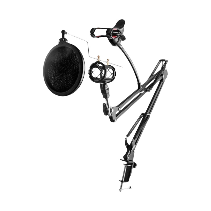 Picture of Remax CK100 Mobile Record Studio Microphone Stand & Smartphone Lazypod Stand with Pop Filter Mobile Mount Microphone Mount