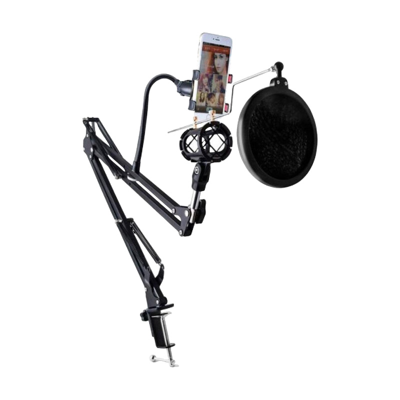 Picture of Remax CK100 Mobile Recording Studio Microphone Stands with Microphone Mount  Mobile Mount  Pop Filter