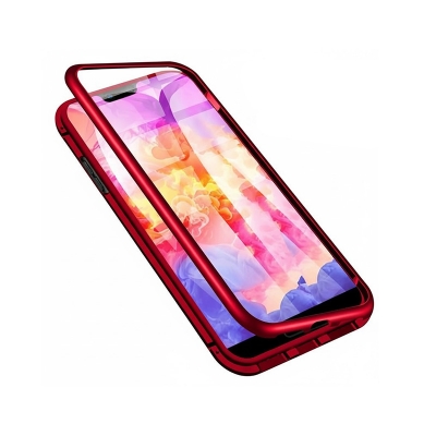 Picture of For OnePlus 7 Pro Metal Frame Magnet Adsorption Shell Slim Tempered Glass Cover
