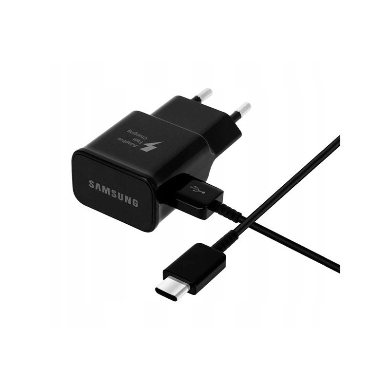 Picture of Fast Charger For Samsung Galaxy A51/A71/ A31/M31/ M30s A20 A20s A30 A30s A50 A50s A60 A70 M40 C9 Pro M40 Samsung Fast Charger with Type-C USB Cable Quick Charge Power Adapter Black