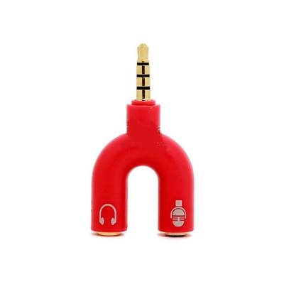 Picture of Earphone Splitter 3.5mm Plug Audio Converter 1 Male To 2 Female U-Shape Stereo 2 Way Headphone Adapters Converter