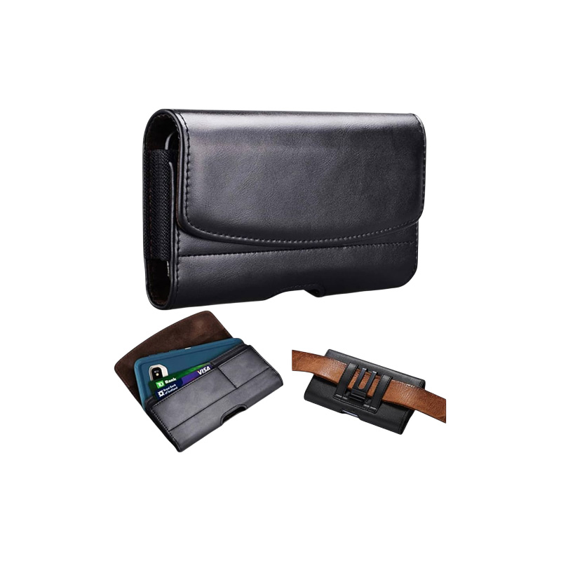 Picture of For Mobile Phone Belt Case 6 Inch 7 inch Mobile Phone Bag Belt Cover Solid Color Case Belt Clip Holster Black Brown Leather Holder Case Belt Cover