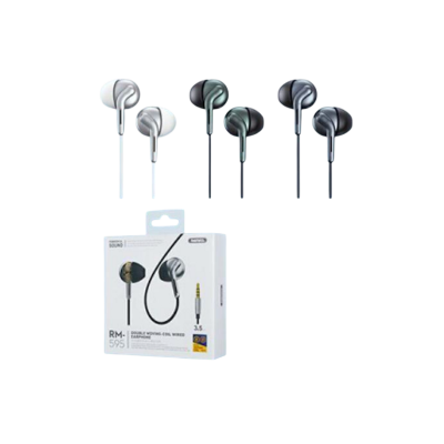 Picture of Remax RM-595 Double Moving Coil Semi-In-Ear Wired Headset with Mic HiFi Music Noise Reduction Headset