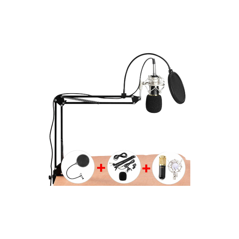 Picture of Professional BM 800 Condenser Microphone Full Studio Setup BM800 Complete Package Price Mic Condenser Microphone For Studio Recording or Youtuber Youtube Channel Tiktok Computer Karaoke KTV