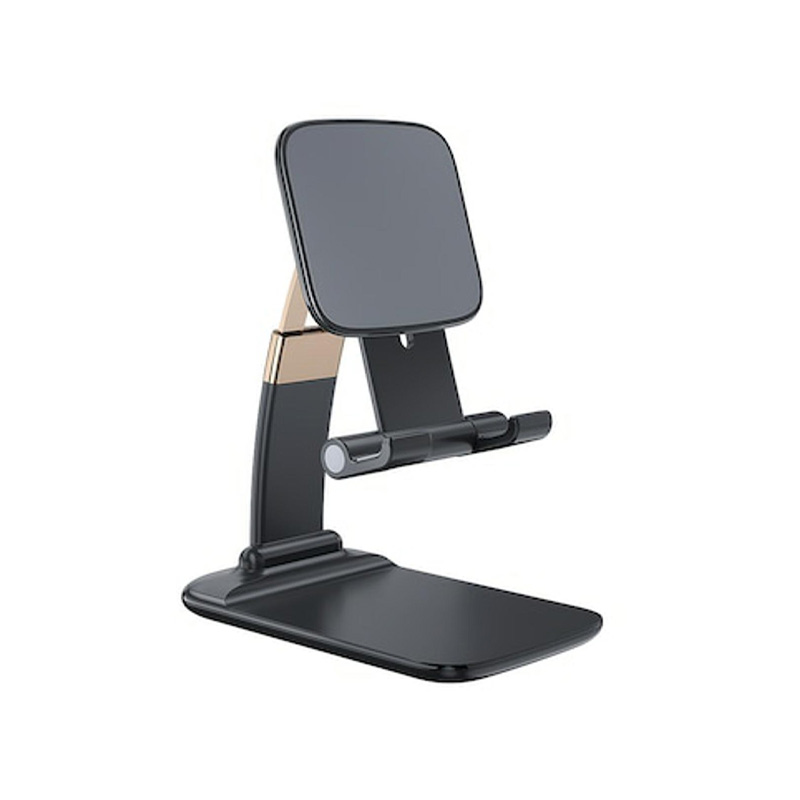 Picture of Universal Phone Holder Video Broadcast Stand Student Office Tablet Folding Desktop Bracket Black Mobile Stand