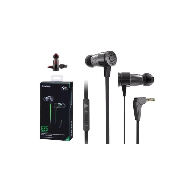 Picture of Plextone G25 Gaming Earphones 3.5mm With Mic In Ear Noise Isolation Headsets Variable Sound Cell For Replace
