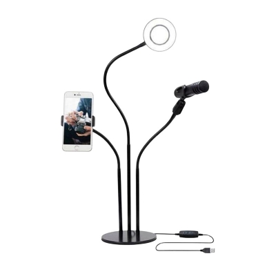 Picture of Desktop Stand 4 in 1 Professional Live Stream Selfie Ring Light with Cellphone Holder Stand, Mobile Phone Camera Flash Led Light, Smartphone Holder with Stand, Live Streaming Accessories for Laptop, Live Stream, Makeup, Vlog, Photography & Videos