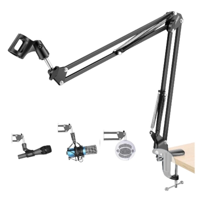 Picture of Professional Recording Microphone Stand Suspension Scissor Arm For Dynamic and Condenser Microphone (Black) Microphone Stand