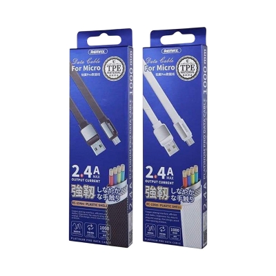 Picture of Remax RC-154m Micro Platinum PRO Data Cable Flat USB 5V/2.4A 1M Quick Charge Fast Data Sync