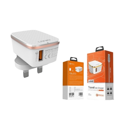 Picture of LDNIO A1204Q (ORIG) 18W Qualcomm 3.0 Fast Charging USB Charger with Micro USB Charging & Data Cable For All of Micro USB Port Smart Phone