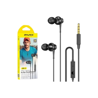 Picture of Awei PC-1 3.5mm Wired Earphone With Microphone For Phone Earbuds Stereo Headset Super Bass In-Ear Earphones