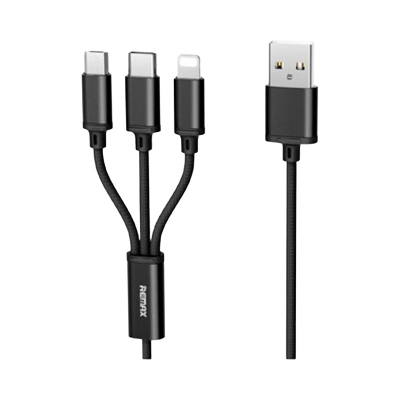 Picture of Remax RC-131TH 3in1 2.8A Fast Charging USB Data Cable Micro USB iPhone 8 Pins & Type-C