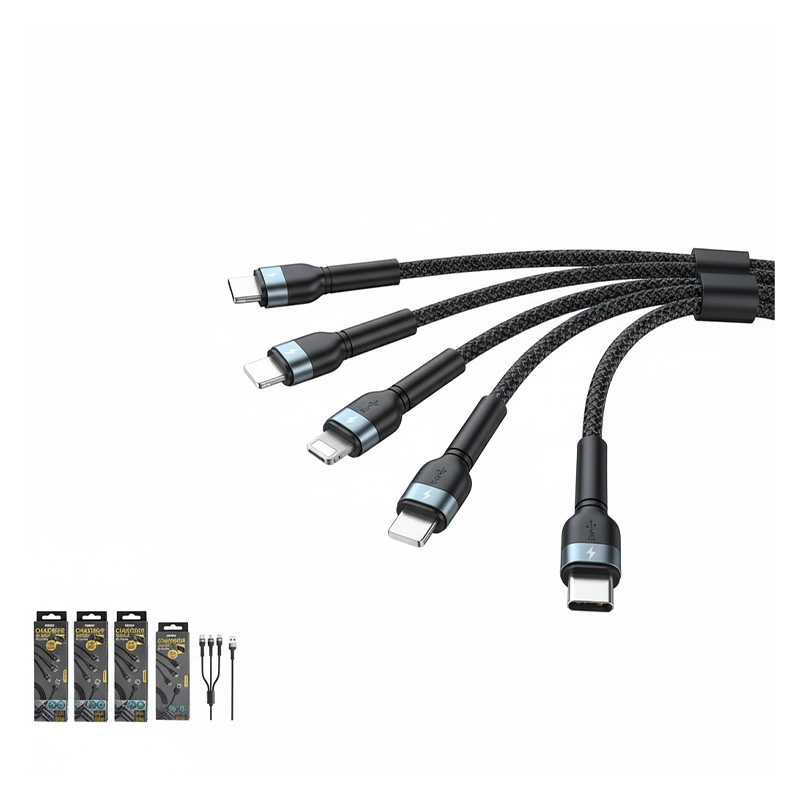 Picture of Remax RC-124th 3 in 1 Micro USB Type C Lightning Charger Cable For iPhone 12 Pro For Huawei P40 Pro 3.1A Mobile Phone Cable Fast Charging Cable Cord