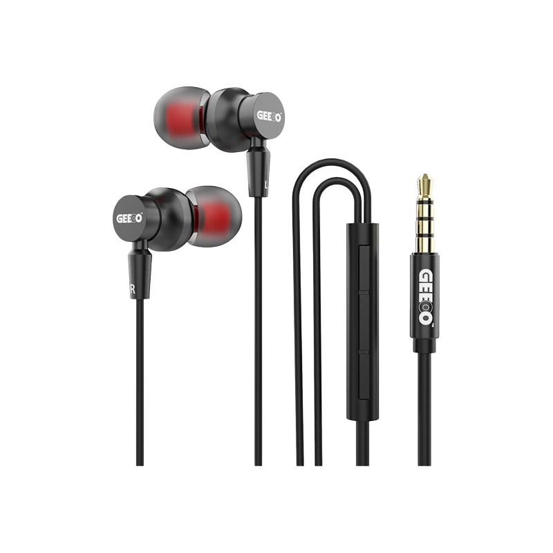 Picture of GEEOO X11 Strong Bass Metal In-Ear Earphone with Pouch & Clip