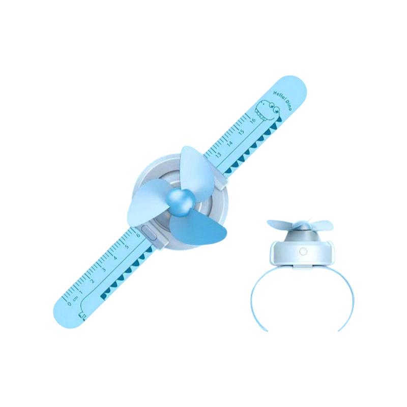 Picture of Handheld Mini Fan, Watch-Shape Children Fan, USB Rechargeable Cartoon Watch Fan, Portable Personal Fan with Ruler Function, Cooling Fan/Innovative Small Gift for Kids 3 Colour Green / Pink / Sky Blue