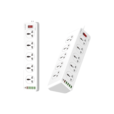 Picture of LDNIO SC10610 Extension Cord with 2500W 10 Sockets and 1 Type-C PD Plus QC3.0 Quick Charge 5 USB Ports Desktop USB Extension Home Charger with 2M EU Plug Power Cord SC10610 Socket Port Plugs