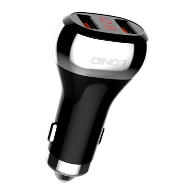 Picture of LDNIO C2 Dual QC3.0 USB 36W Total Power with Car Battery Voltage LED Display Quick Charging Car Charger For Mobile Phone