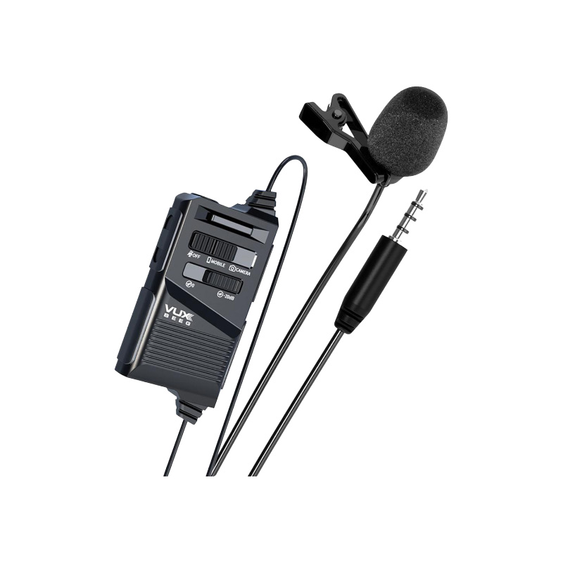 Picture of Plextone VUXBEEG UP10 Omnidirectional Lavalier Microphone Clip-on Lapel Mic For Smartphones, DSLR, Camcorder Audio Recorders, VLOGGING