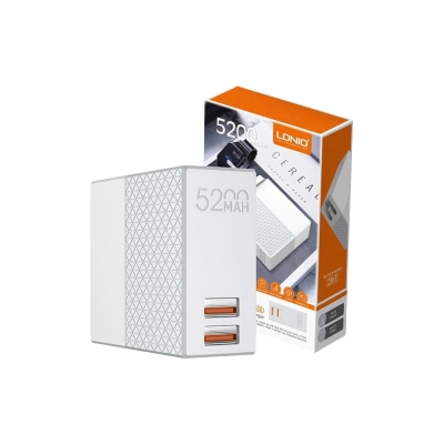 Picture of LDNIO PA606 PB & CHARGER 2 IN 1 5200MAh POWER BANK & DUAL USB PORTS TRAVEL WALL CHARGER US PLUG FOR SAMSUNG / VIVO / OPPO / XI AOMI / HUAWEI DEVICE