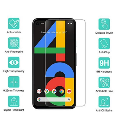 Picture of For Google Pixel 4A Screen Protector Tempered Glass, 9H 0.3MM High Clear Thin Anti-scratch Screen Protector Protective Film For Pixel 4a