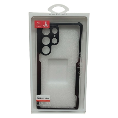 Picture of XUNDD Brand Case For Samsung Galaxy S22 Ultra S22 Ultra 5G Military Grade Drop Tested Slim Clear Back with Shockproof Soft TPU Bumper Frame Cover Black and Transparent